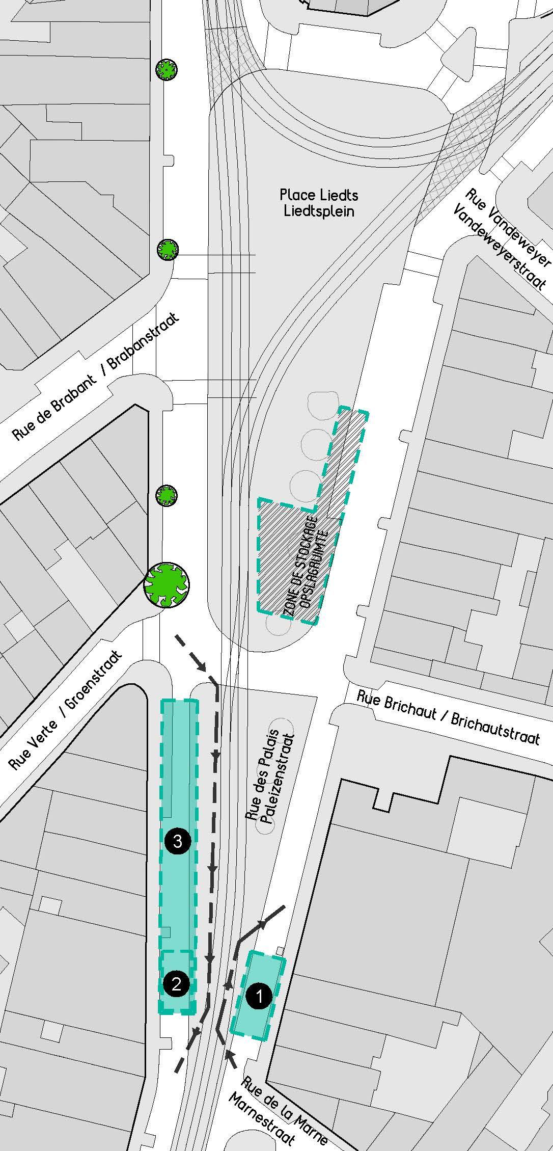 Plan déviation liedts mars 2021