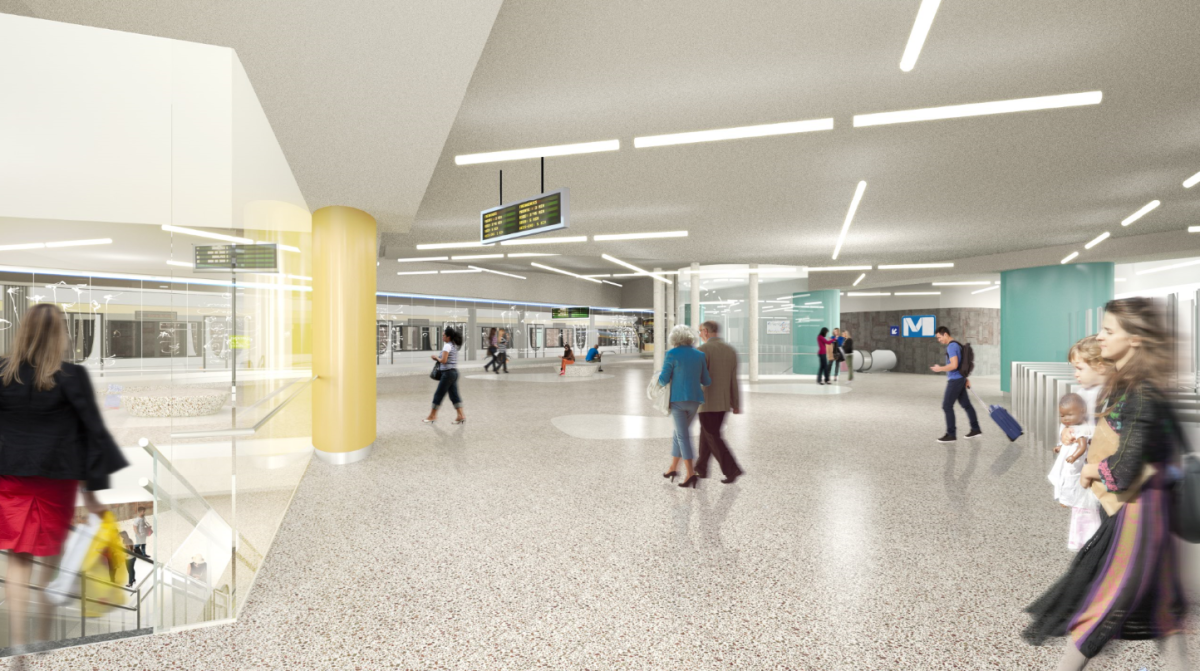 Simulatie van het station Albert (niveau -1)
