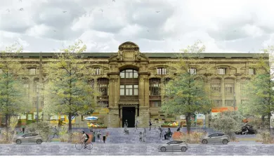 Zuidpaleis met plein aan de voorkant