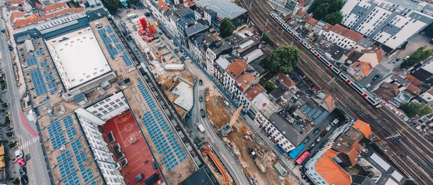 Chantier Toots vu du ciel avec le Palais du Midi